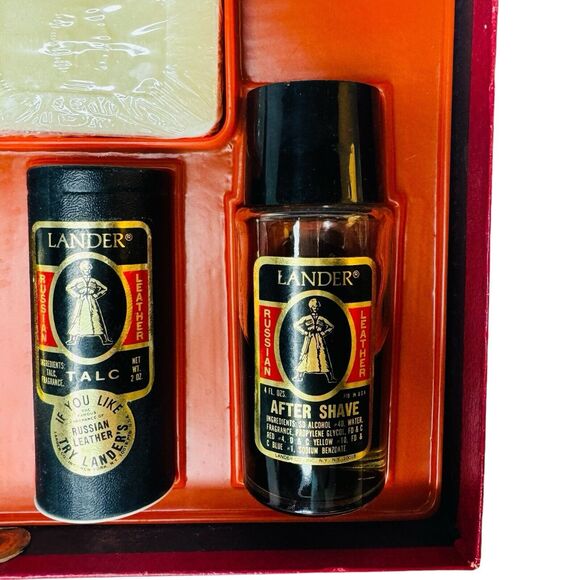 Vtg Lander Cologen 4 OZ W/ Orig Box FULL After Shave Talk Pounder Soap Gift - Picture 2 of 8